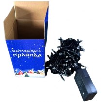 Гірлянда DL String 100Led 10м син., чорний, 2мм, лінійна, IP44