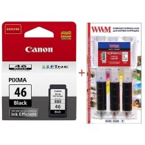 Картридж Canon Pixma E404/E464 PG-46 + Заправочный набор Black (Set46-inkB)