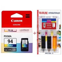 Картридж Canon Pixma E514 CL-94 + Заправочный набор Color (Set94-inkC)