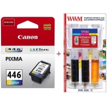 Картридж Canon Pixma MG2440/MG2540 CL-446 + Заправочный набор Color (Set446-inkC)