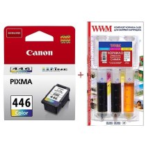 Картридж Canon Pixma MG2440/MG2540 CL-446 + Заправочный набор Color (Set446-inkC)