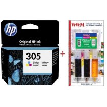 Картридж HP DJ 2320/2710/2720 №305 Color + Заправочный набор Color (Set305C-inkHP)