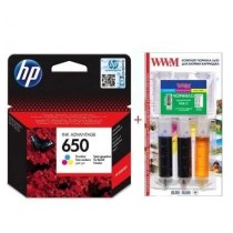 Картридж HP DJ Ink Advantage 2515 HP 650 + Заправочный набор Color (Set650C-inkHP)