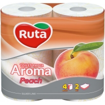 Папір туалетний 2 шари Ruta 4 рулони, персик