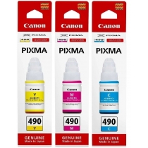 Набір оригінальних чорнил Canon для Pixma G1400/G2400/G3400 GI-490 3шт x 70мл C/M/Y (SET490C/M/Y)