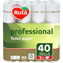 Папір туалетний 3 шари Ruta Professional 40 рулона білий