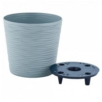 Вазон ТМ Алеана "Ф'южн" зі вставкою, низький d16*14,5см, сизийблакитний