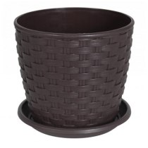 Вазон ТМ Алеана з підставкою "Ротанг" 24*22см, темно-коричневий,08125