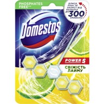 Блок для очищення унітазу ТМ Domestos пуаер 5 св лайму 9*55 г