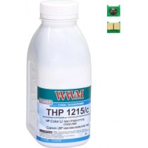 Тонер + чіп WWM для HP CLJ CP1215/CP1515/CM1312 бутль 40г Cyan (TC1215C)