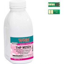 Тонер + чіп WWM для HP LJ Pro M252, Canon 045 бутль 45г Magenta (045-CF403A-201M)