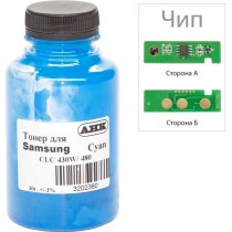 Тонер + чіп АНК для Samsung SL-C430 бутль 30г Cyan (3202629)