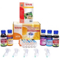 ПЗК Перезаправляемые Картриджи для Canon PIXMA iP5300 WWM  BP/B/C/M/Y 5х100г RC.CLI-8ARC