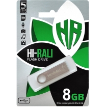 Флеш-драйв Hi-Rali серiя срібло метал USB 8GB