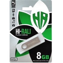 Флеш-драйв Hi-Rali серiя срібло метал USB 8GB