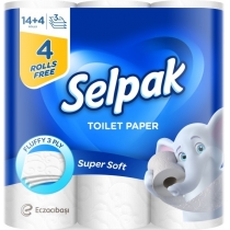 Папiр туалетний SELPAK 3-х шар. білий 14+4 шт