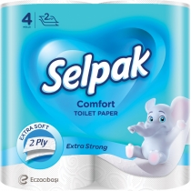 Папiр туалетний SELPAK Comfort 2-х шар білий 4шт