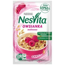 Каша вівсяна NESVITA солодка з молоком і шматочками малини 45 г