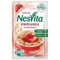 Каша вівсяна NESVITA солодка з молоком і шматочками полуниці 45 г