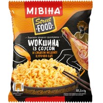 Вермішель швидкого приготування МІВІНА  Street Food WOKШИНАТМ із соусом зі смаком медової курочки ка