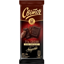 Шоколад  СВІТОЧ Авторський Екстра Чорний 71% 85г