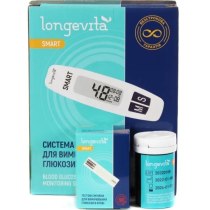 Глюкометр LONGEVITA Smart Сис-ма д/вимiр.глюк. + Тест.смуж.100шт(2*50шт)