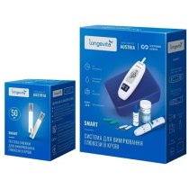 Глюкометр LONGEVITA Smart Сис-ма д/вимiр.глюк.+Тест.смуж.50шт(1*50шт)