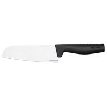 Кухонний ніж поварський Santoku Fiskars Hard Edge, 16.1см, нержавіюча сталь, пластик, чорний