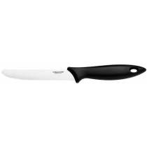 Кухонний ніж для томатів Fiskars Essential, 11.5см, нержавіюча сталь, пластик, чорний
