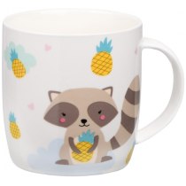 Чашка Ardesto Cute raccoon, 350мл, порцеляна, білий