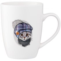Чашка Ardesto Cute cat, 320мл, фарфор, белый