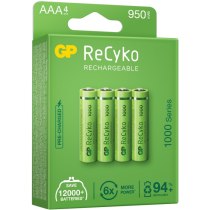 Акумулятор GPNіMH 1,2V ReСyko Rechargeable AAA 950mAh (100AAAHCE-EB4), 4 шт. у пачці