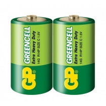 Батарейка GP Greencell 1.5V сольова, (14G-S2), R14,C, 2 шт. в пвх упаковці