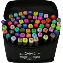 Набір скетч-маркерів двосторонніх, 60 кольорів, на спиртовій основі