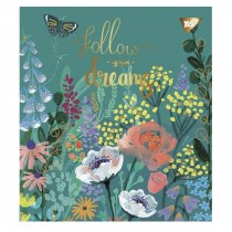 Зошит 24 аркушів, клітинка, "Follow your dreams" мат. ВДЛ+ УФ-виб+Pantone Gold