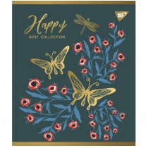 Тетрадь 96 листов, линия, "Happy" мат. ВДЛ+ УФ-выб+Pantone Gold