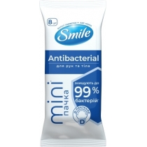 Серветка волога ТМ SMILE MINI Antibacterial з Д-пантенолом 8шт