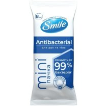 Серветка волога ТМ SMILE MINI Antibacterial з Д-пантенолом 8шт