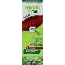 Фарбуюча крем-хна для волосся HERBAL TIME (4) вишня