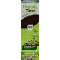 Фарбуюча крем-хна для волосся HERBAL TIME (6) шоколад