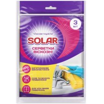 Серветки віскозні побутові для прибирання, 3 шт ТМ Solar