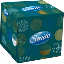 Серветки косметичні ТМ SMILE 70л 3шар білі куб