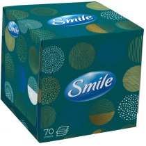 Серветки косметичні ТМ SMILE 70л 3шар білі куб