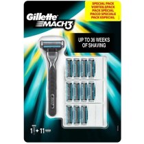 Бритва ТМ GILLETTE MACH3  з 12 змінними касетами