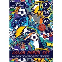 Набір кольорового паперу  "MAXI" А4, 16арк., 8 кол.