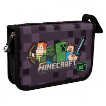 Пенал твердый YES одинарный с двумя клапанами HP-04 Minecraft
