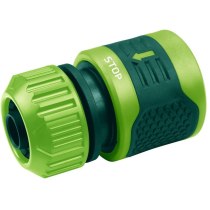 Конектор для шланга Verto, 1/2"-5/8", з аквастопом, двокомпонентний, прогумований, антиковзкий
