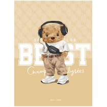 Зошит загальний, скоба, А4/80арк., у лінію, білий блок, 70г/м2, картон, мат. ламінація + виб. УФ лак