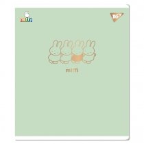 Тетрадь 12 листов, клетка "Gold Miffy" Софт тач, фольга золото