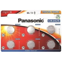 Батарейка PANASONIC CR-2025 Lithium, 3V, 1x6 шт